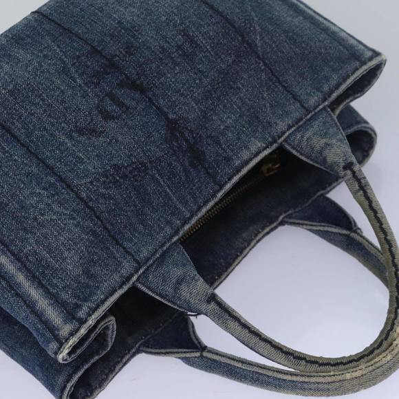 PRADA Canapa PM Hand Bag Denim Blue Auth yk13168 - Picture 6 of 16